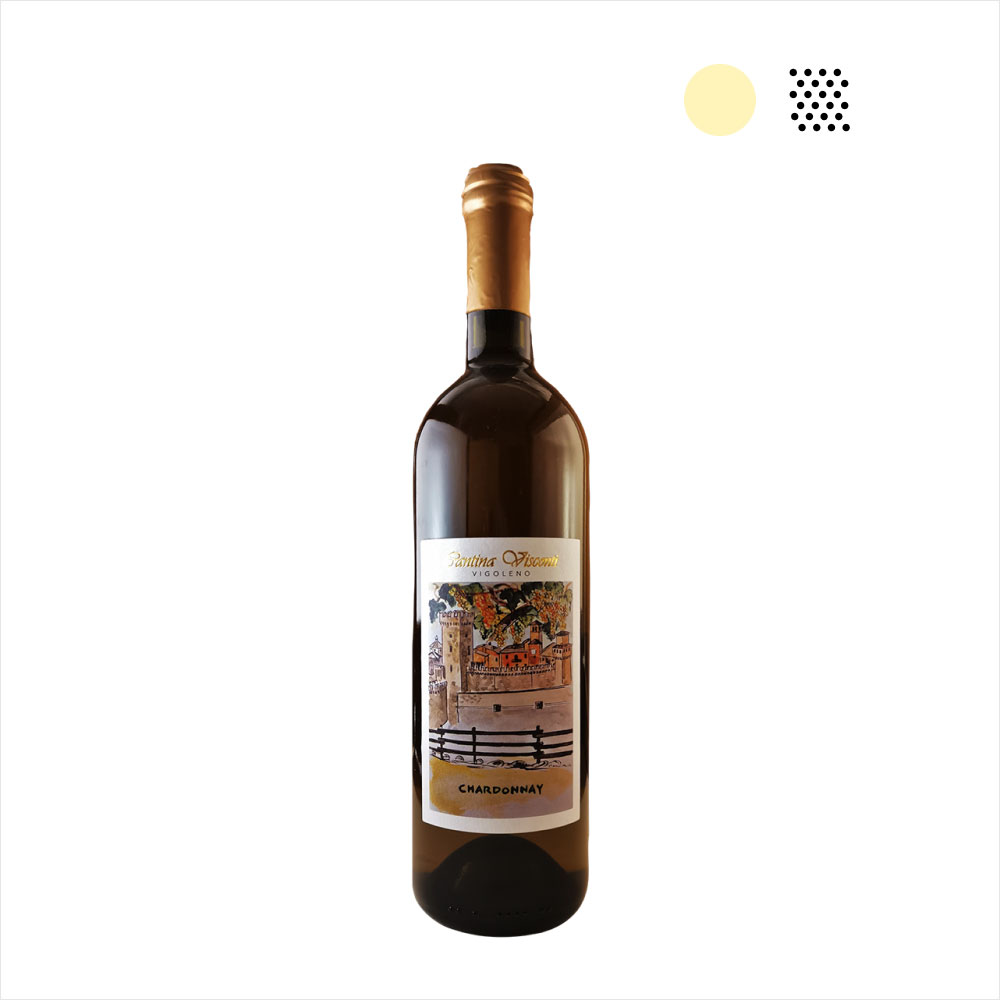 CP v 0209 Chardonnay Cantina Visconti Vigoleno Bianco Etichetta bottiglia singola