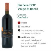 CP v 0124 Barbera DOC Cantina Casabella Volpe di Bacco Rosso Caratteristiche e abbinamenti