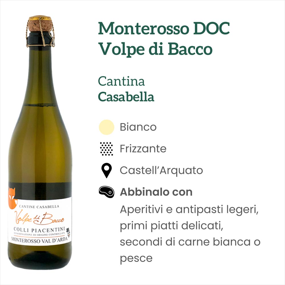 CP v 0127 Monterosso DOC Cantina Casabella Volpe di Bacco Bianco Caratteristiche e abbinamenti